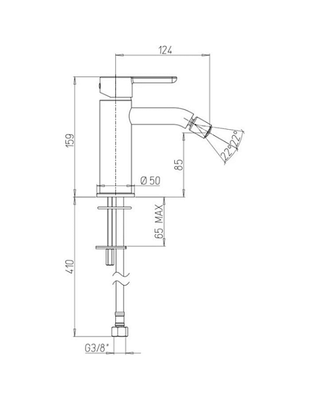 Set Rubinetti Jacuzzi per lavabo a parete con piastra e bidet senza scarico serie Sunset cromato - Climaway
