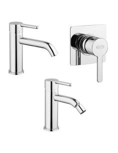 Set Rubinetti Jacuzzi per lavabo e bidet senza scarico e doccia incasso serie Sunset cromato - Climaway
