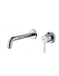 Set Rubinetti Jacuzzi per lavabo a parete e bidet senza scarico e doccia incasso serie Sunset cromato - Climaway 2