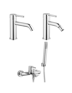 Set Rubinetti Jacuzzi per lavabo e bidet senza scarico e vasca serie Sunset cromato - Climaway