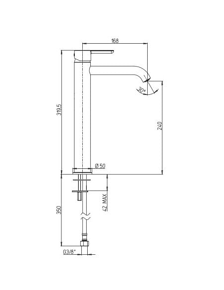 Rubinetto Jacuzzi per lavabo alto serie Sunset YO senza scarico 0SUYO493JA01 nero opaco - Climaway