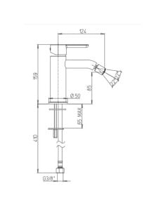 Rubinetto Jacuzzi per bidet serie Sunset YO senza scarico automatico 0SUYO092JA01 nero opaco - Climaway 2