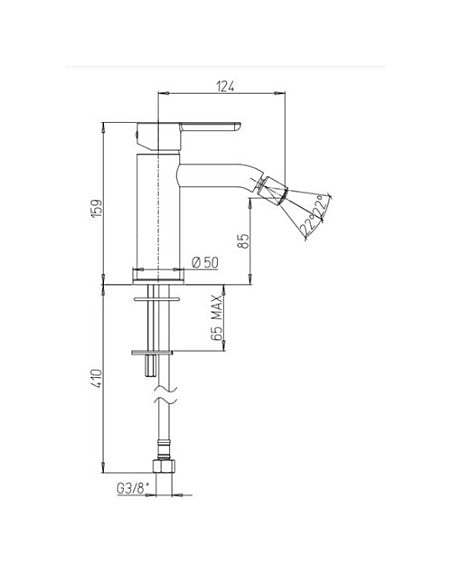 Rubinetto Jacuzzi per bidet serie Sunset YO senza scarico automatico 0SUYO092JA01 nero opaco - Climaway