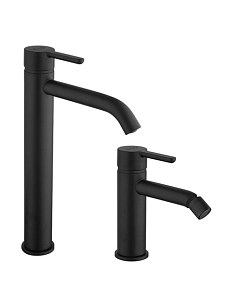 Set Rubinetti Jacuzzi per lavabo alto e bidet senza scarico serie Sunset YO nero opaco - Climaway