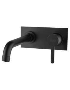 Set Rubinetti Jacuzzi per lavabo a parete con piastra e bidet senza scarico serie Sunset YO nero opaco - Climaway 2