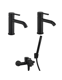 Set Rubinetti Jacuzzi per lavabo e bidet senza scarico e vasca serie Sunset YO nero opaco - Climaway