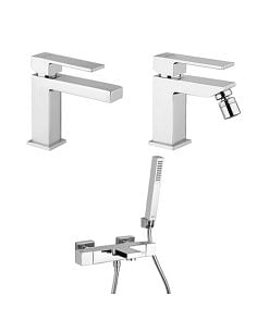 Set Rubinetti Jacuzzi per lavabo e bidet senza scarico e vasca serie Twinkle cromato - Climaway