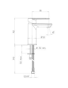 Rubinetto Miscelatore monoforo per lavabo serie Borea Jacuzzi senza scarico 0BO00086JA00 cromato - Climaway 2