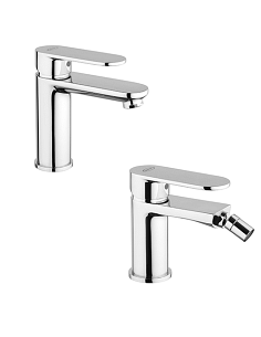 Set Rubinetti Jacuzzi per lavabo e bidet senza scarico serie Borea cromato - Climaway