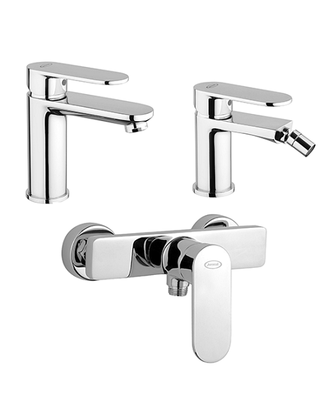 Set Rubinetti Jacuzzi per lavabo e bidet senza scarico e doccia esterno serie Borea cromato - Climaway