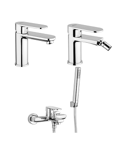 Set Rubinetti Jacuzzi per lavabo e bidet senza scarico e vasca serie Borea cromato - Climaway