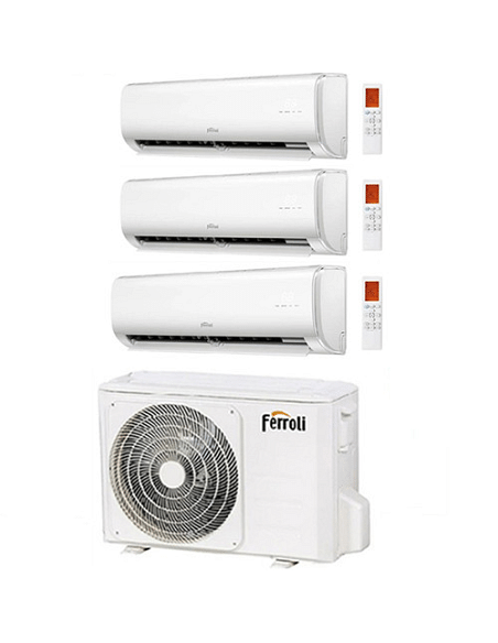 Climatizzatore Condizionatore Ferroli Serie Giada Wifi R32 Trial Split 9000 + 9000 + 12000 BTU con U.E. 2CP001QF 21000 BTU 21...