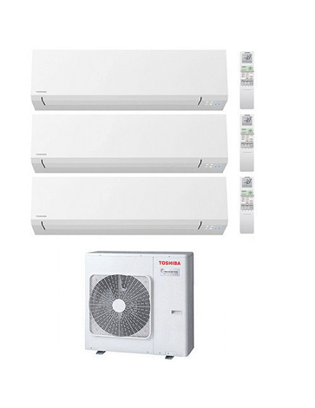 Climatizzatore Condizionatore Toshiba Serie Shorai Edge R32 Trial Split Inverter 10000 ( 9000 ) + 10000 ( 9000 ) + 18000 BTU ...