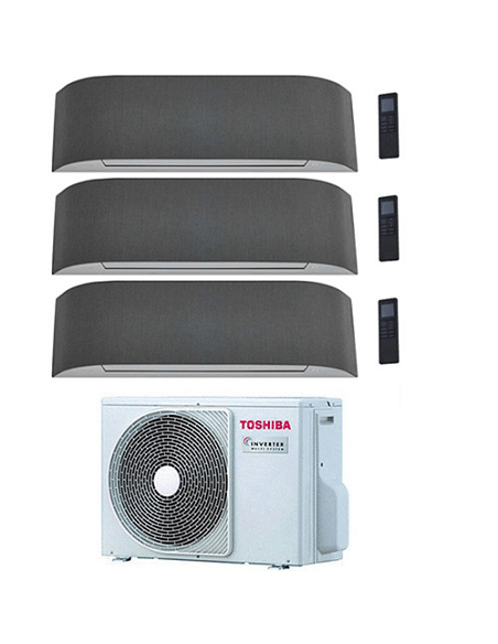 Climatizzatore Condizionatore Toshiba Serie Haori Wifi Bianco con tessuti Grigio scuro / Grigio chiaro R32 Trial Split Invert...