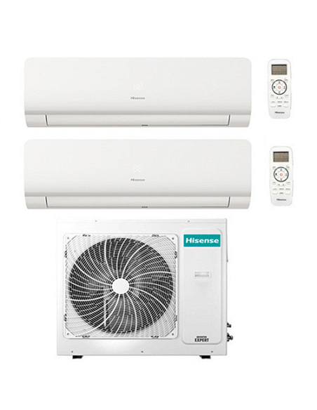 Climatizzatore Condizionatore Inverter Hisense New Energy Wifi R32 Dual Split 12000 + 12000 BTU con U.E. 3AMW62U4RJC Classe A...