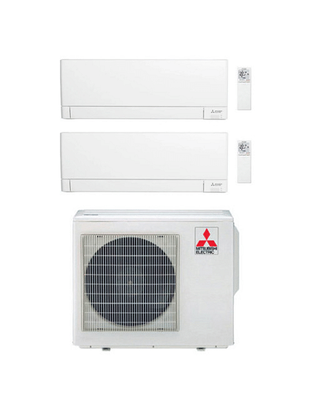 Climatizzatore Condizionatore Mitsubishi MSZ-AY Wifi R32 Dual Split Inverter 18000 + 18000 BTU con U.E. MXZ-3F68VF Classe A++...