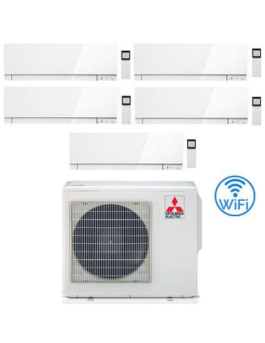 Climatizzatore Condizionatore Mitsubishi Kirigamine Zen Wifi Bianco Penta Split Inverter 9000 + 9000 + 9000 + 9000 + 9000 BTU...