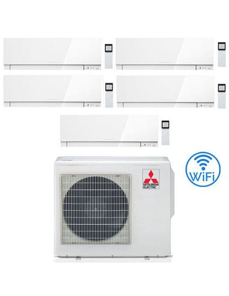 Climatizzatore Condizionatore Mitsubishi Kirigamine Zen Wifi Bianco Penta Split Inverter 9000 + 9000 + 9000 + 9000 + 9000 BTU...