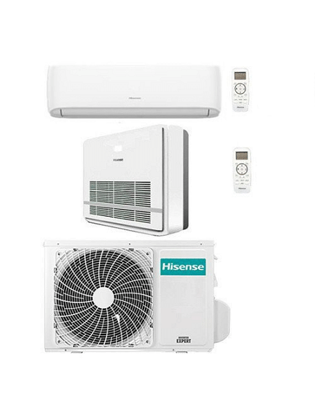 Climatizzatore Condizionatore Hisense Console + Hi Comfort 9000 + 12000 BTU R32 Dual split Inverter con U.E. 2AMW52U4RXC NOVI...
