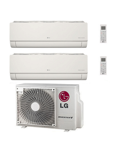 Climatizzatore Condizionatore LG Artcool Color UVnano R32 Wifi Finitura opaca Avorio Dual Split inverter 9000 + 9000 BTU con ...