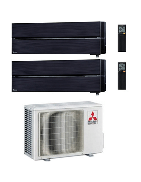 Climatizzatore Condizionatore Mitsubishi Kirigamine Style Wifi R32 Nero Dual Split Inverter 9000 + 9000 BTU con U.E. MXZ-2F33...