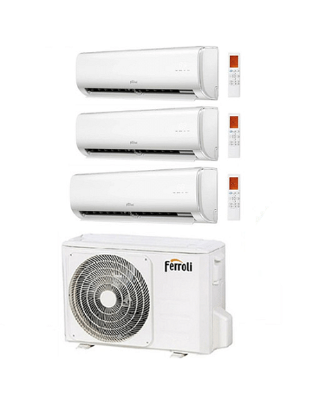 Climatizzatore Condizionatore Ferroli Serie Giada Wifi R32 Trial Split 9000 + 9000 + 9000 BTU con U.E. 2CP001QF 21000 BTU 21-...