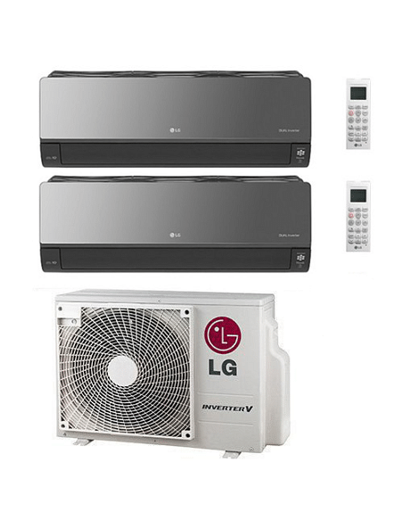Climatizzatore Condizionatore LG Artcool Mirror UVnano R32 Wifi Dual Split inverter 9000 + 9000 BTU con U.E. MU2R17 Classe A+...