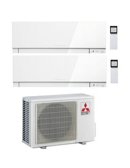 Climatizzatore Condizionatore Mitsubishi Kirigamine Zen Wifi Bianco Dual Split Inverter 7000 + 12000 BTU con U.E. MXZ-2F42VF ...