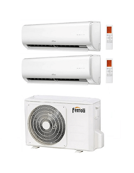 Climatizzatore Condizionatore Ferroli Serie Giada Wifi R32 Dual Split 9000 + 12000 BTU con U.E. 2CP001QF 21000 BTU 21-3 Class...