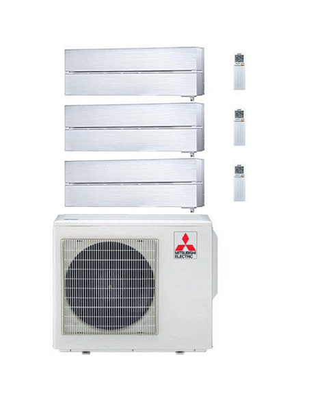 Climatizzatore Condizionatore Mitsubishi Kirigamine Style Wifi R32 Bianco Perla Trial Split Inverter 9000 + 9000 + 12000 BTU ...