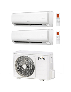 Climatizzatore Condizionatore Ferroli Serie Giada Wifi R32 Dual Split 12000 + 12000 BTU con U.E. 2CP001QF 21000 BTU 21-3 Clas... 2