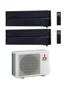 Climatizzatore Condizionatore Mitsubishi Kirigamine Style Wifi R32 Nero Dual Split Inverter 9000 + 12000 BTU con U.E. MXZ-2F4... 2