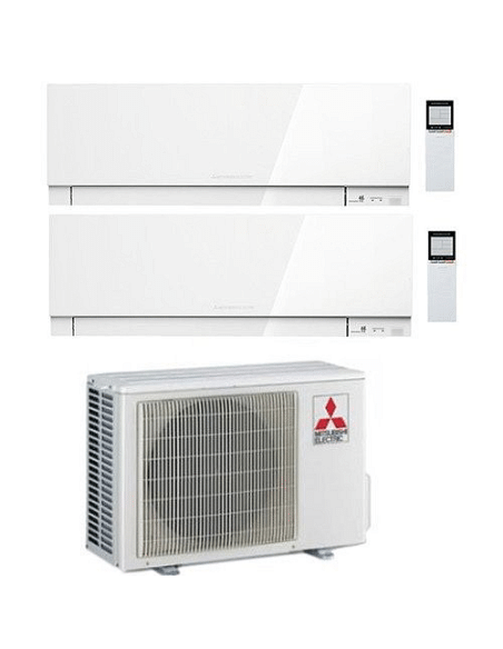 Climatizzatore Condizionatore Mitsubishi Kirigamine Zen Wifi Bianco Dual Split Inverter 7000 + 7000 BTU con U.E. MXZ-2F33VF c...