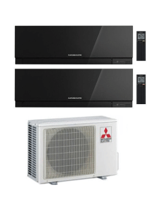 Climatizzatore Condizionatore Mitsubishi Kirigamine Zen Wifi Nero Dual Split Inverter 7000 + 9000 BTU con U.E. MXZ-2F33VF cla... 2