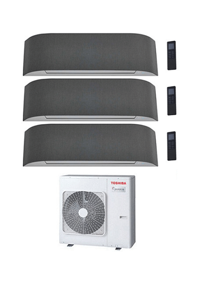 Climatizzatore Condizionatore Toshiba Serie Haori Wifi Bianco con tessuti Grigio scuro / Grigio chiaro R32 Trial Split Invert...