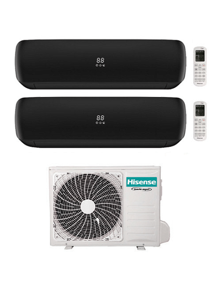Climatizzatore Condizionatore Hisense Apple Pie PRO Wi-Fi R32 Dual Split Inverter 9000 + 9000 BTU con U.E. 2AMW35U4RGC Classe...