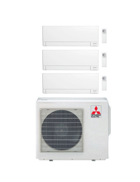 Climatizzatore Condizionatore Mitsubishi MSZ-AY Wifi R32 Trial Split Inverter 9000 + 9000 + 12000 BTU con U.E. MXZ-3F54VF Cla...