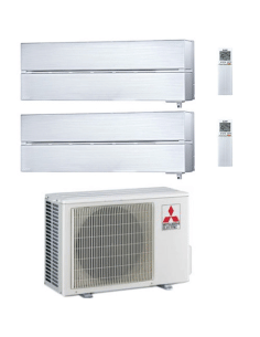 Climatizzatore Condizionatore Mitsubishi Kirigamine Style Wifi R32 Bianco Perla Dual Split Inverter 9000 + 9000 BTU con U.E. ... 2