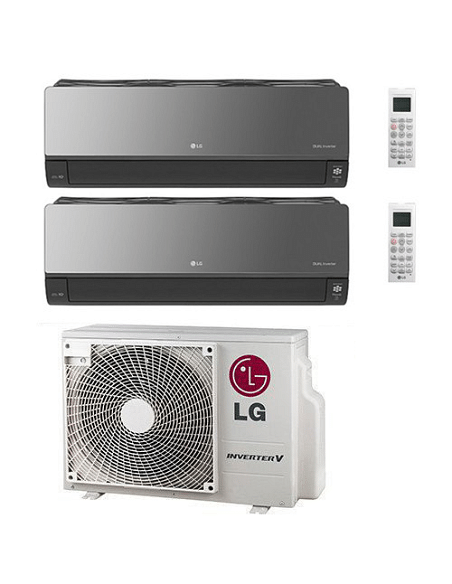 Climatizzatore Condizionatore LG Artcool Mirror UVnano R32 Wifi Dual Split inverter 9000 + 9000 BTU con U.E. MU2R15 Classe A+...