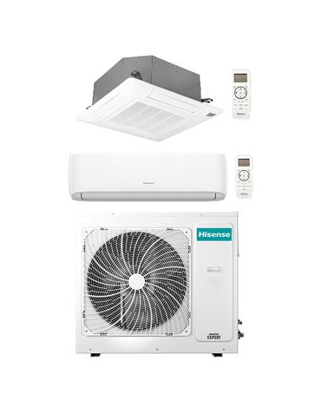 Climatizzatore Condizionatore Hisense Hi Comfort + Cassetta 4 vie R32 Dual Split Inverter 9000 + 18000 BTU con U.E. 4AMW105U4...