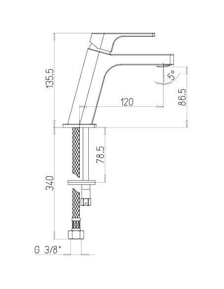 Rubinetto Miscelatore monoforo per lavabo serie Twilight Jacuzzi senza scarico 0TI00086JA00 cromato - Climaway