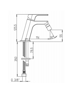 Rubinetto Miscelatore monoforo per bidet serie Twilight Jacuzzi senza scarico 0TI00092JA00 cromato - Climaway 2