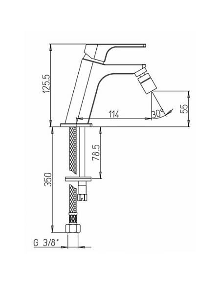 Rubinetto Miscelatore monoforo per bidet serie Twilight Jacuzzi senza scarico 0TI00092JA00 cromato - Climaway