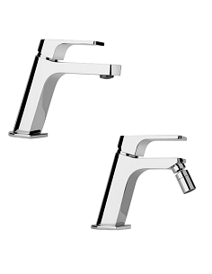 Set Rubinetti Jacuzzi per lavabo e bidet senza scarico serie Twilight cromato - Climaway