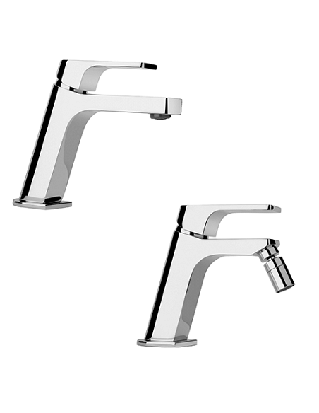 Set Rubinetti Jacuzzi per lavabo e bidet senza scarico serie Twilight cromato - Climaway