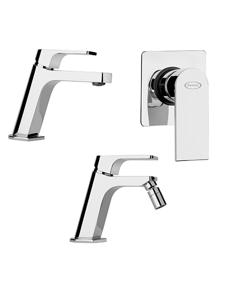 Set Rubinetti Jacuzzi per lavabo e bidet senza scarico serie Twilight e doccia incasso cromato - Climaway