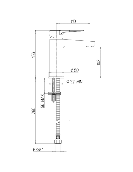 Rubinetto Jacuzzi per lavabo serie Moonlight senza scarico per piletta click clack 0MG00086JA00 cromato - Climaway