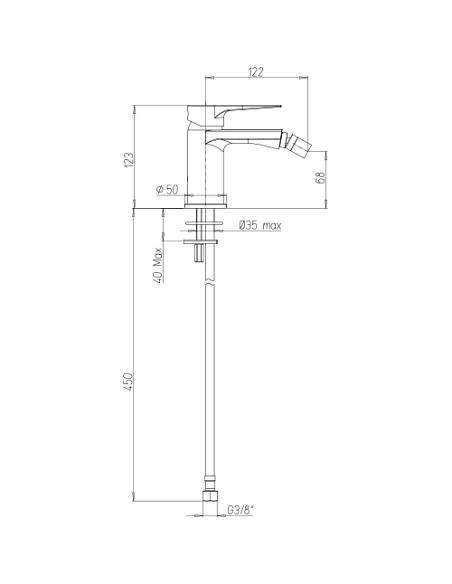 Rubinetto Jacuzzi per bidet serie Moonlight senza scarico 0MG00092JA01 cromato - Climaway