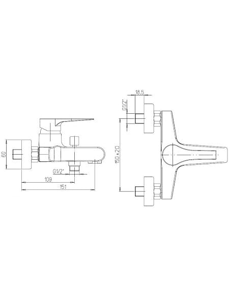 Rubinetto Miscelatore per vasca serie Moonlight Jacuzzi con duplex 0MG00002JA02 cromato - Climaway