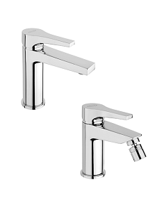 Set Rubinetti Jacuzzi per lavabo e bidet senza scarico serie Moonlight cromato - Climaway